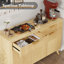 Modern Fluted Sideboard Buffet Cabinet with Adjustable Shelves
