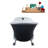 63" Streamline Clawfoot Soaking Acrylic Bathtub With Drain, Clawfeet, and Bamboo Tray-76674074-66367527