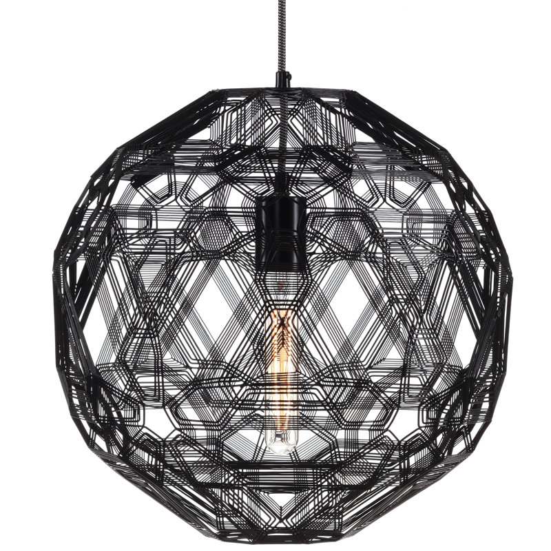 Schema 1-Light Pendant, Black, 11.75" H x 11.75" W x 11.75" D