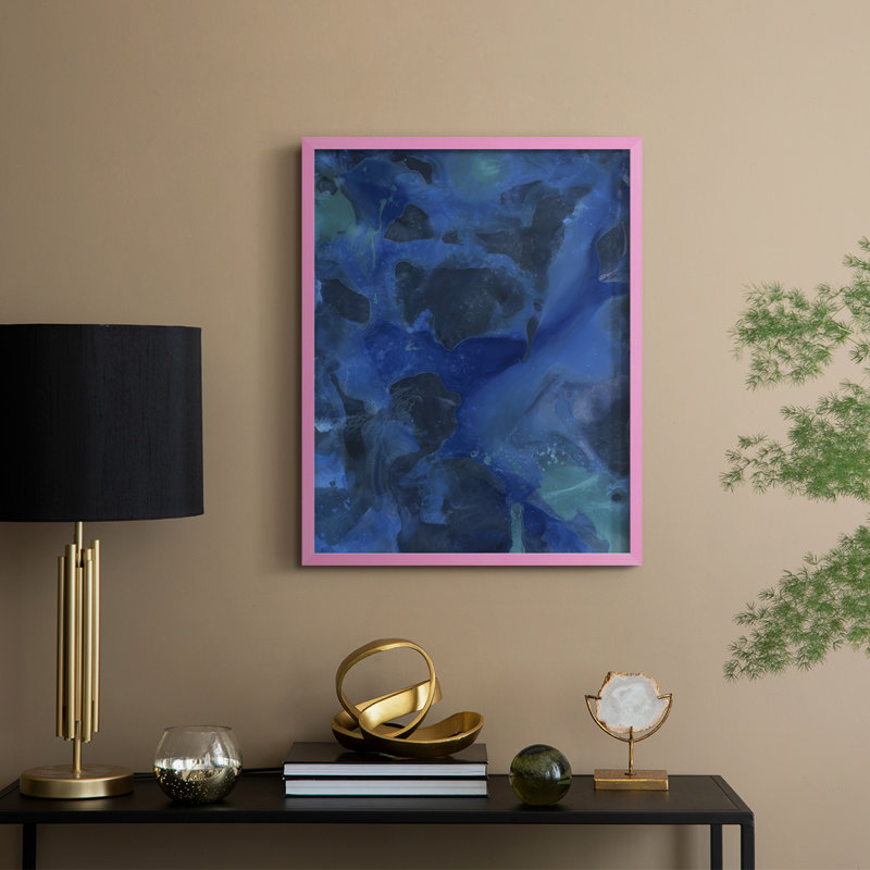 «Cobalt Galaxy II», reproduction encadrée - bois massif, Encadré rose, H 11 po x l 9 po