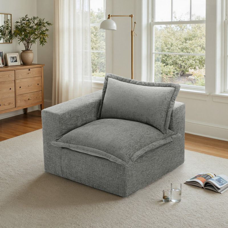 Upholstered Armchair, Grey