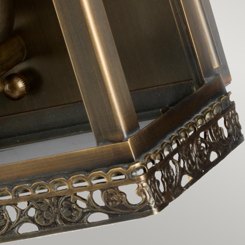 Viggo Outdoor Wall Lantern, Antique Brass