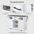 54.9" Kitchen Island with Drop Leaf, Power Outlet, Storage Cart with Shelves, Rolling with Barn Doors-1839679050