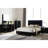 Contemporary Style Piano Black Queen Bed With Finish And Accents On Headboard Modern Size Vertical Handles - Trimmed Legs-963706175-963706169