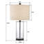 Lampe de table en verre bullé de 23,5 po avec abat-jour 3 voies, abat-jour en lin et base en métal Brokk pour le salon et la chambre à coucher-1172322103