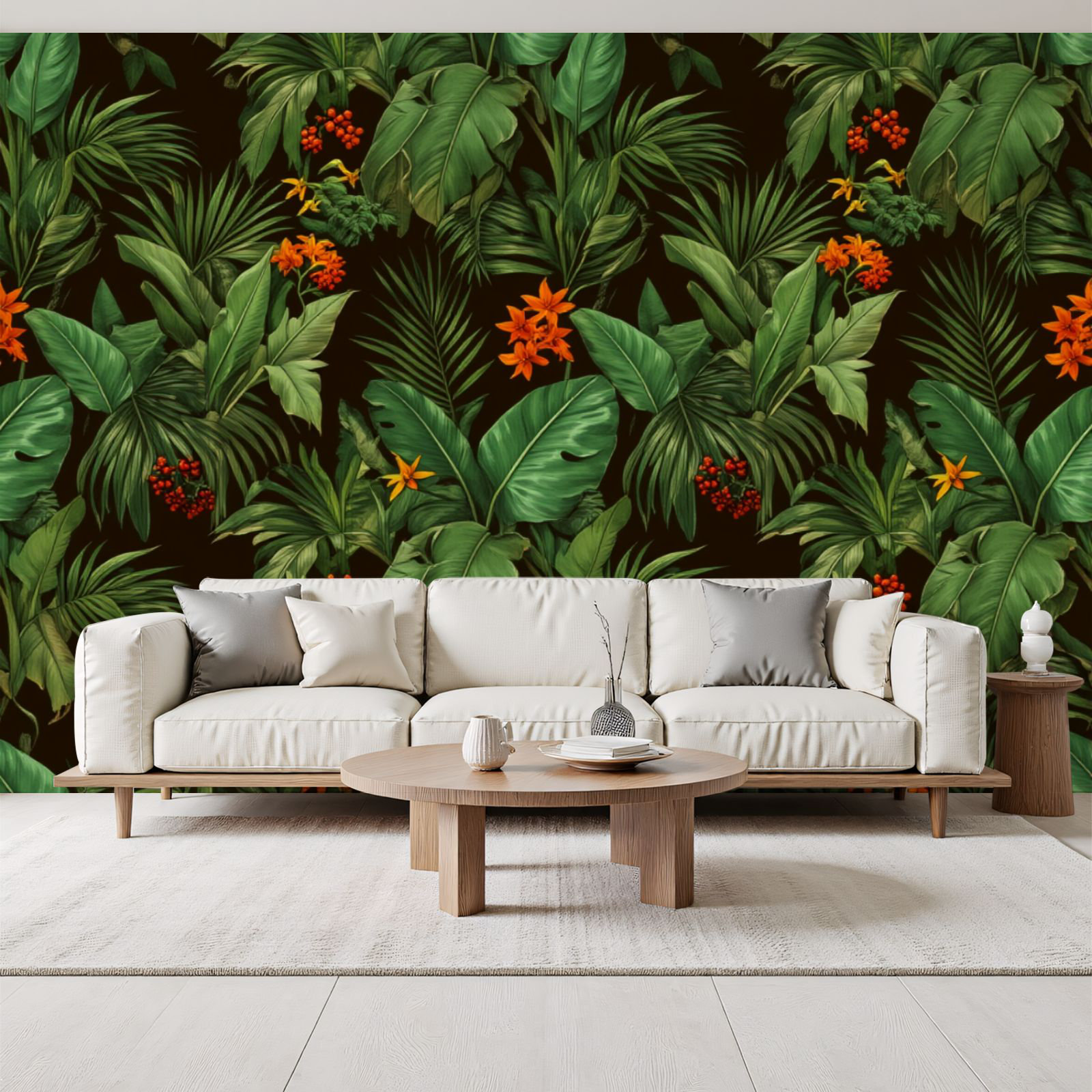 Red Barrel Studio® Peel and Stick Wallpaper Tropical Jungle Foliage ...