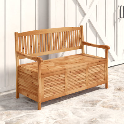 Outdoor Wooden Storage Bench