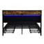 Élégant lit double, tête de lit avec rangement et charge, 4 tiroirs, lumières à DEL, tête de lit brun gris, prises de recharge, télécommande-121107223