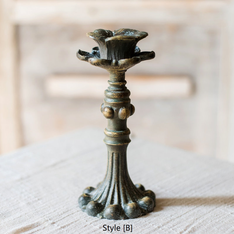 Resin Tabletop Candlestick, 5.5"H x 2.8" W x 0.98" D