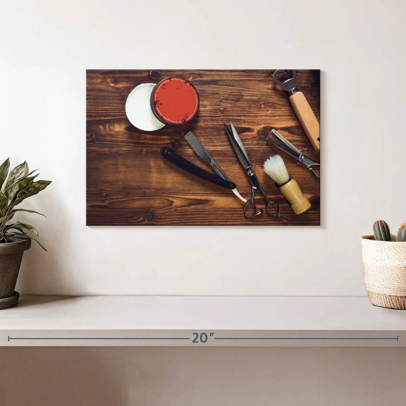 Barber Shop Tools, 8" H x 12" W
