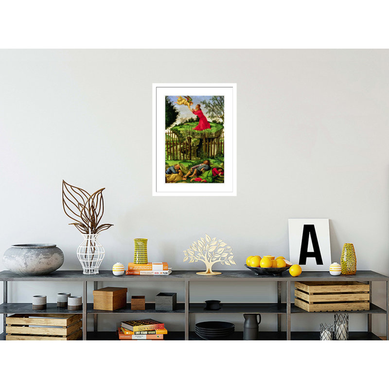 «The Agony in the Garden» par Sandro Botticelli - Estampe numérique encadrée, H 29,5 po x l 21,99 po