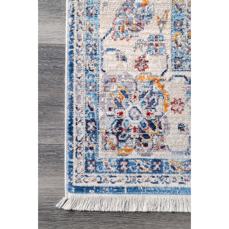 Tapis gris de style oriental Fergus, Rectangle 3 pi x 5 pi