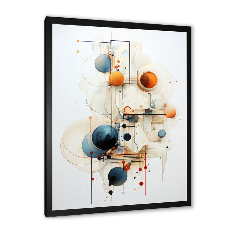 Bleu sarcelle, dessin au trait, symbolisme - impression, Cadre photo noir, H 20 po x l 12 po x P 1 po