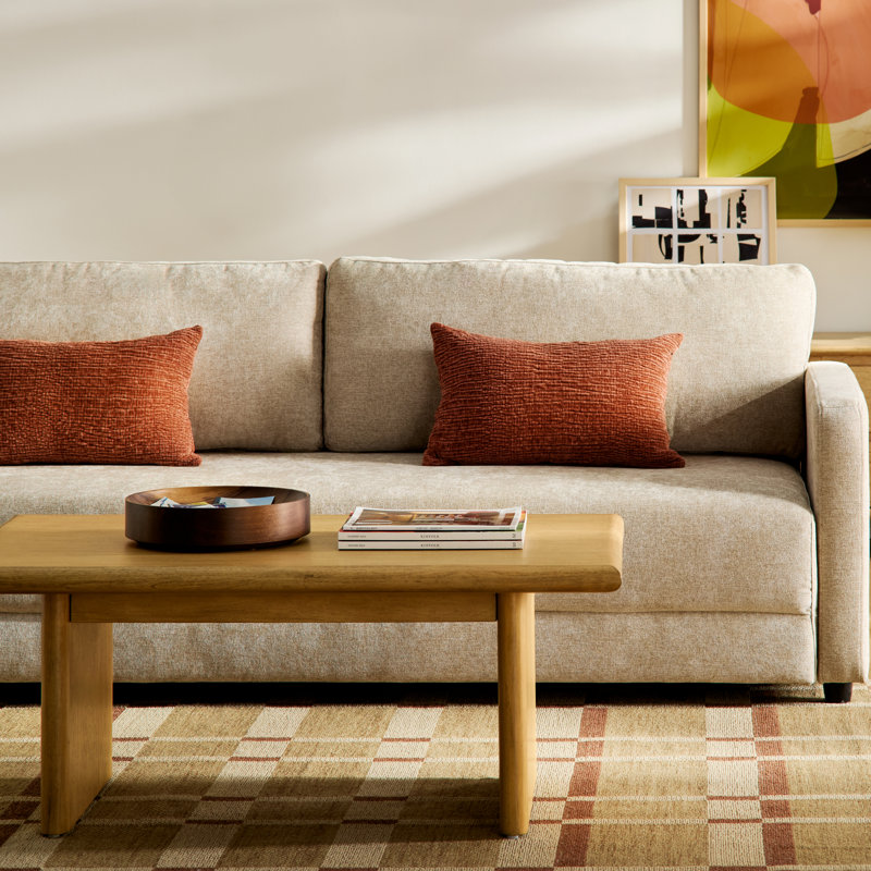 Savelle Upholstered 88'' Sofa Bed, Milo Linen Chenille