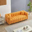 Canapé-lit moderne en molleton orange 80 po avec deux coussins décoratifs