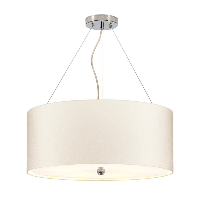Ausilia 1 - Light Drum Pendant, Polished Chrome, 60cm H x 49cm W x 49cm D
