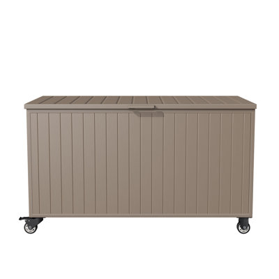 150 Gallon Metal Storage Box Outdoor Deck Box with Wheels