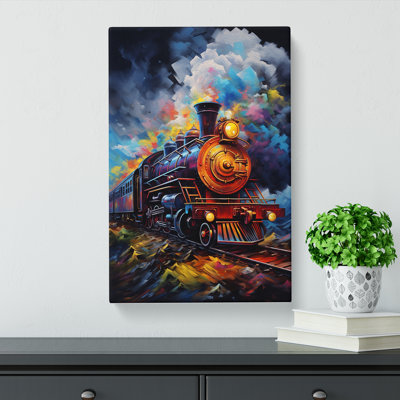 Steam Train Modern - Wrapped Canvas