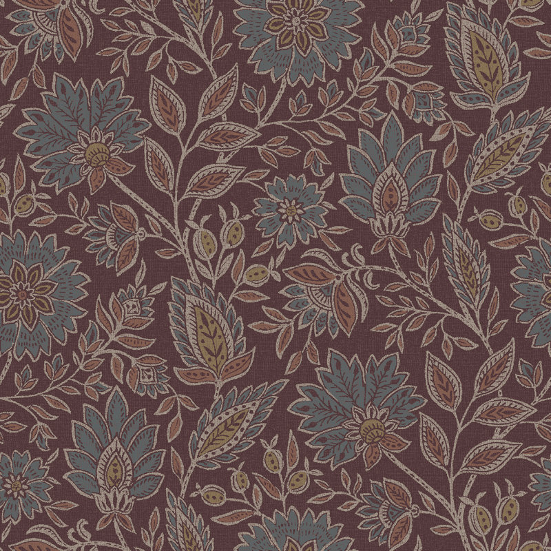 Papier peint adhésif Indira Aster Maroon, Rouge