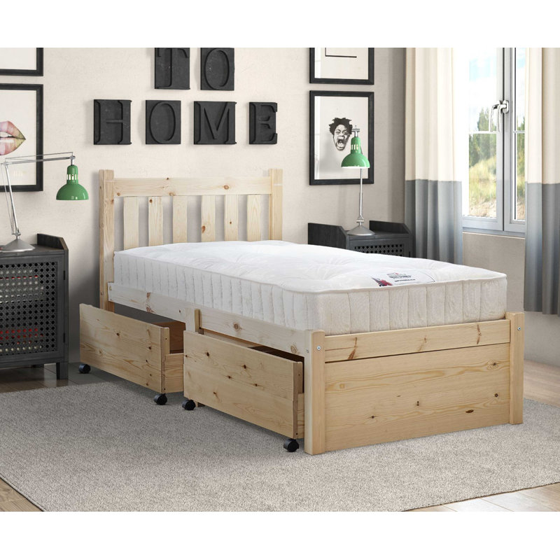 Abarne Heavy Duty Solid Pine Storage Bed, Single (3')