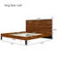 Lit plateforme en bois massif de style Mid-Century avec tête de lit six pièces-2095266051