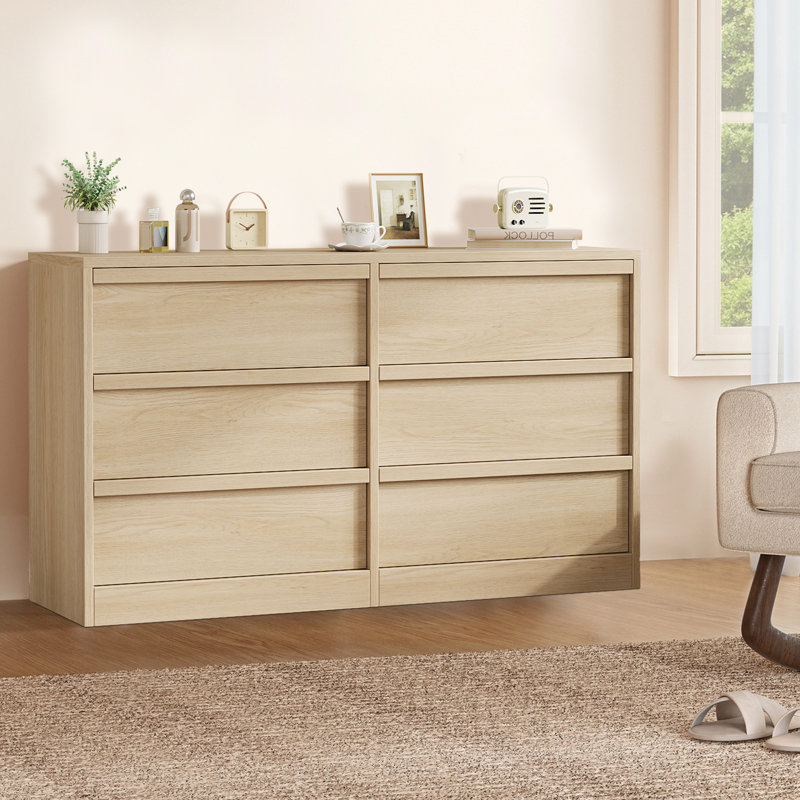 Drawer Dresser for Bedroom, 54" Wide White Double Dresser Organizer with Large Storage, Modern 8 Chest of Drawers for Living Room, Nursery and Hallway
