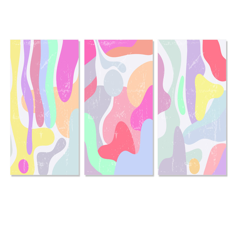 Ensemble de 3 pièces rétro Doodles I - Mid-Century, H 20 po x l 36 po