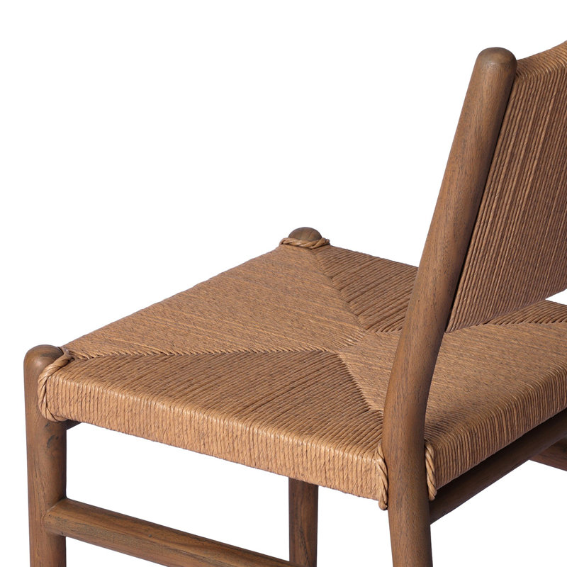 Herrin Outdoor Teak Dining Side Chair, Stained Toasted Brown
