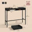 Table de bar - table de pub à hauteur de bar avec tablettes de rangement, table de salle à manger de cuisine industrielle pour petits espaces, appartement, salon, brun rustique et noir