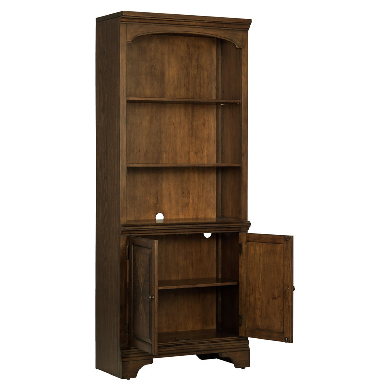 Bibliothèque Stigham en chêne bruni avec armoire à 2 portes