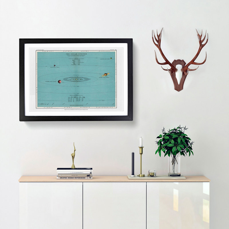 The Solar System by Thomas Heath - Picture Frame Painting Print, 48cm H x 65cm W x 2cm D, Black Framed