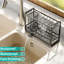 Organisateur d'évier de cuisine à 2 niveaux avec porte-brosse, support en éponge en acier inoxydable auto-drainant pour évier de cuisine avec plateau de drain