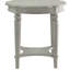 Table d'appoint ronde en ardoise antique avec tablette de rangement inférieure, charmante table ouverte et boîte