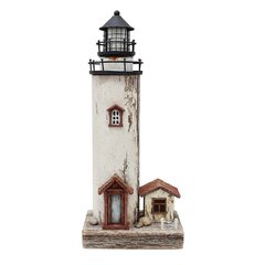 Nautical Lighthouse Table Decorations LED Lighthouse Figurine Rustic Hand Painted Wood Lighthouse Ornament Nautical Bathroom Decor (12)