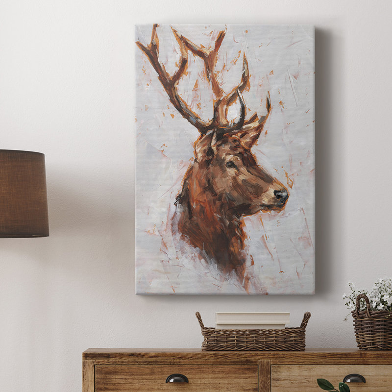 Étude de cerf II - galerie Cavas sur mesure, H 36 po x l 24 po