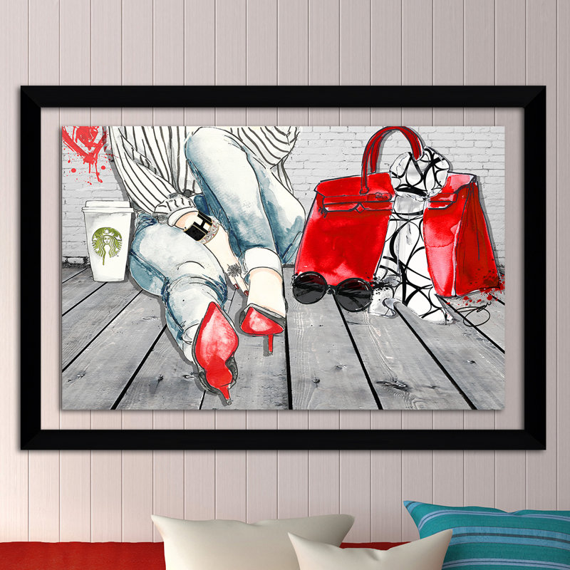 « coffee break », reproduction d’impression encadrée, H 27,5 po x l 39,5 po, H 27,5 po x l 39,5 po x P 0,75 po