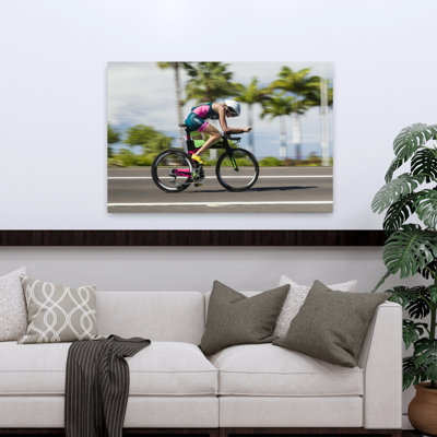 Pro Rider On Bike Phase Of Ironman World Championship, Hawaii, Usa Contemporary Wall Art