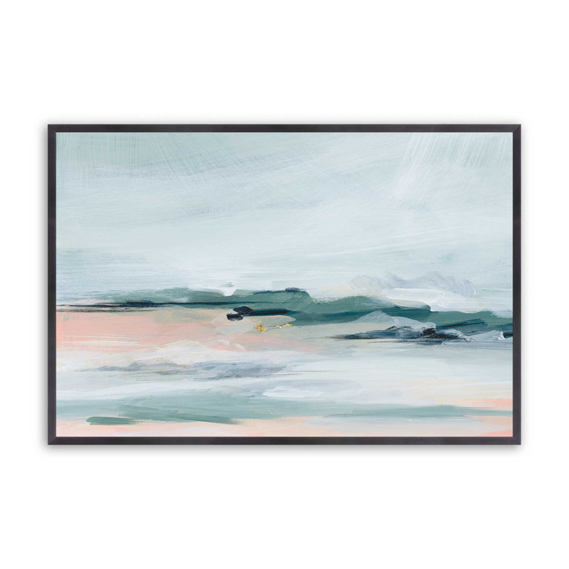 Serene Currents II, 12.25" H x 15.25" W, Open Corner Framed, Weathered Zinc