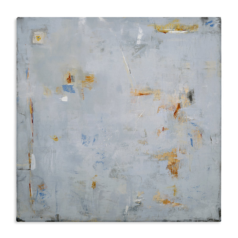 Toile abstraite grise et décorative, design par Jodi Major, H 17 po x l 17 po
