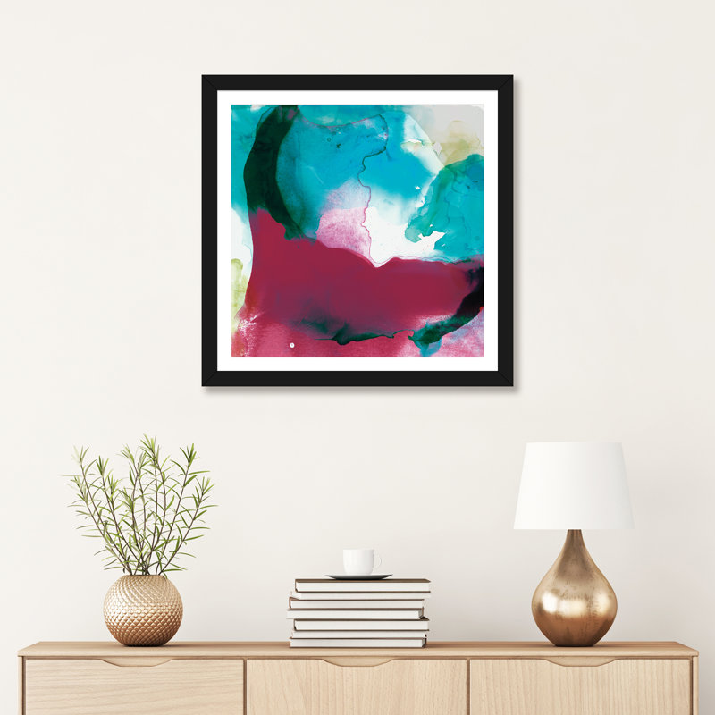 «LA Abstract I» par Sisa Jasper, reproduction d'art graphique encadrée, H 24 po x l 24 po x p 1 po, Papier encadré noir