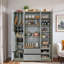 Grand garde-manger moderne avec 6 portes, tiroirs, tablettes réglables, plateaux coulissants et porte-bouteilles-1532027274-1532027271
