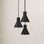 Byers 3 Light Metal Steel Dimmable Pendant