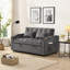 Canapé-lit futon moderne en velours avec lit escamotable, canapé-lit convertible 3 en 1 avec dossier réglable, coussins décoratifs, poches latérales et ports USB pour le salon ou le bureau-1677730967