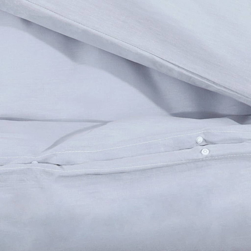 Latiea Solid Colour Duvet Cover Set with Pillowcases Included, Grey
