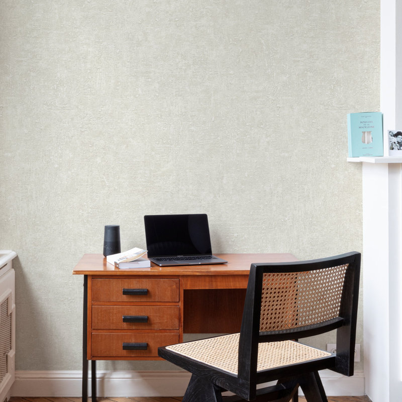 Concept Collection Concrete Plain Double Width 42-inches Wide Wallpaper Roll, Grey