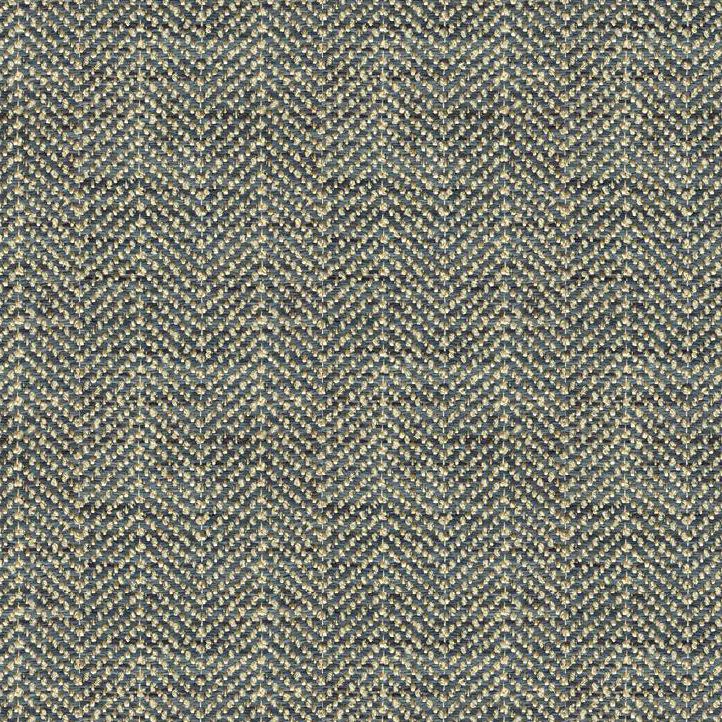 Polyester, Acrylic and Cotton Fabric, Blue/Beige/Gray