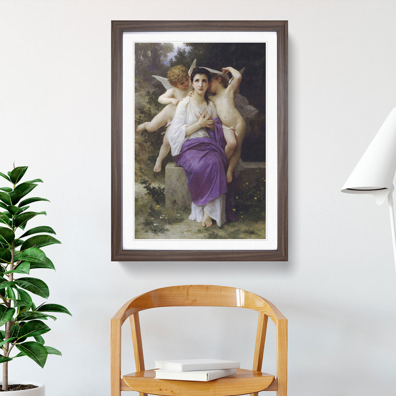 Angel by William Adolphe Bouguereau - Picture Frame Graphic Art, Walnut Framed, 36cm H x 27cm W x 2cm D