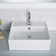 Thin ceramics Square Vessel Bathroom Sink with Overflow