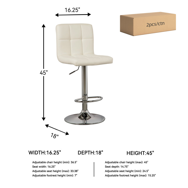 Tabouret de bar Dorotea, Blanc