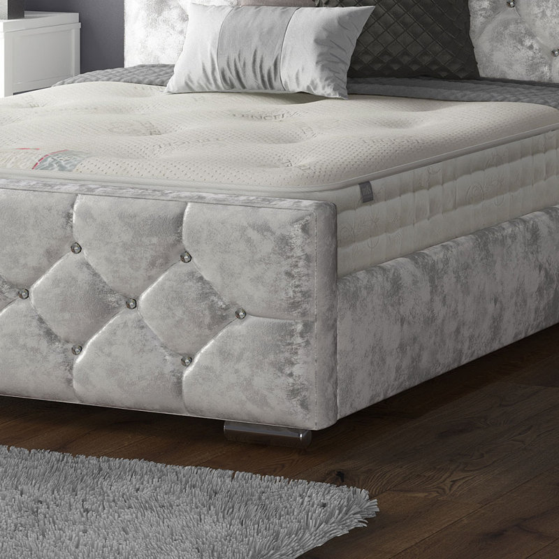 Farallones Upholstered Bed, Silver, Super King (6')